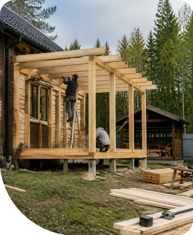 Строительство пристроек и построек на участке в Красном Сулине