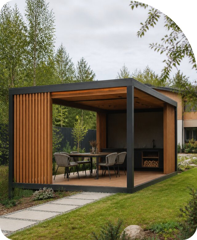 Прямоугольная беседка в Красном Сулине под ключ от 96957 р. | РадиДОМА-Крл