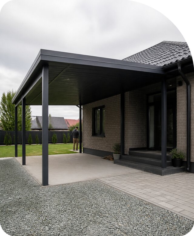Пристроенный навес в Красном Сулине по цене от 6634 р. | РадиДОМА-Крл